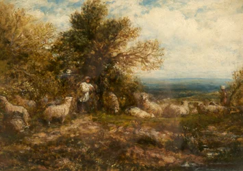 Schapen in rust; de kudde bewaken, c.1840-80